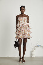 Camille çiçek mini elbise