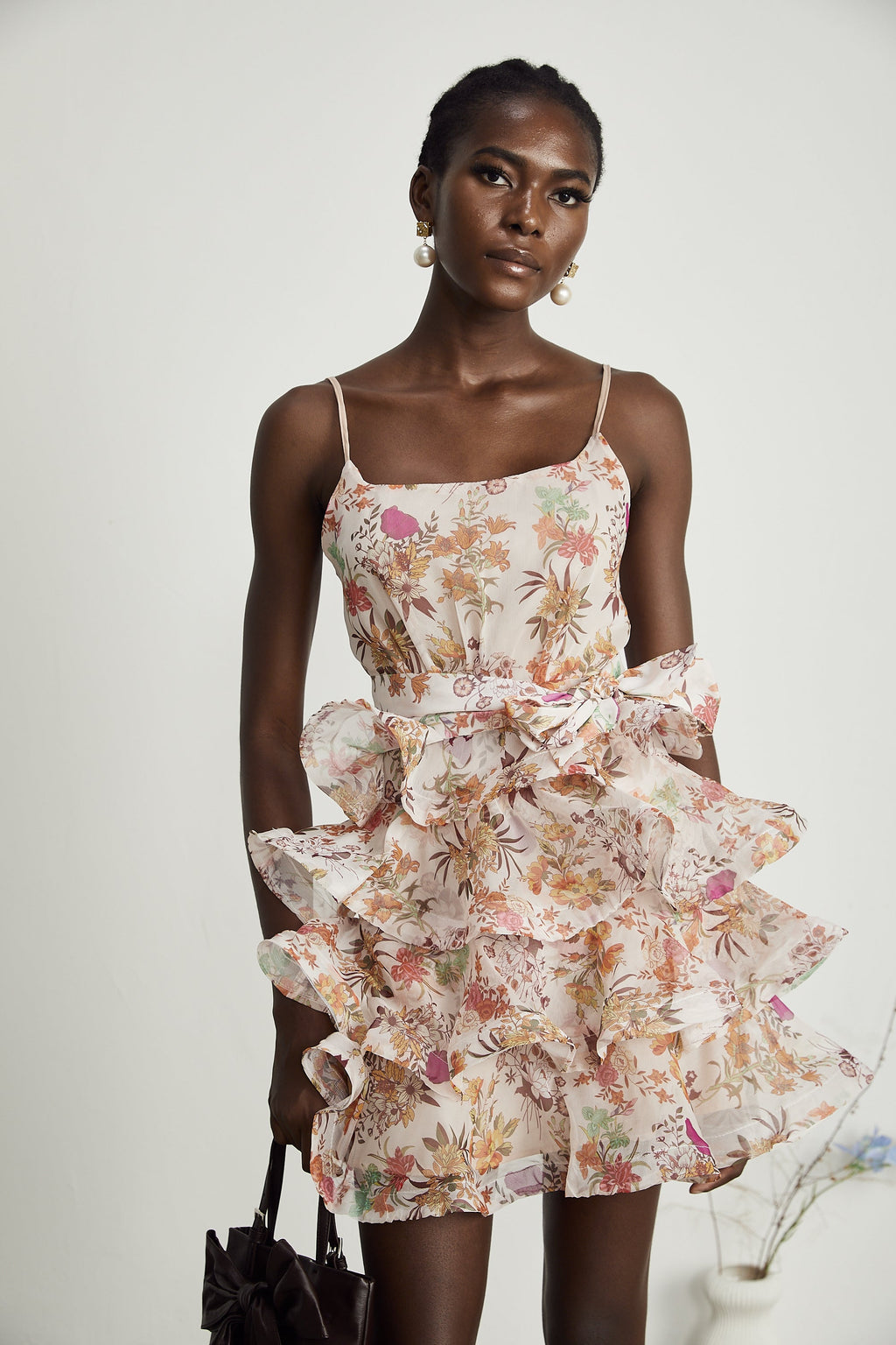 Camille çiçek mini elbise