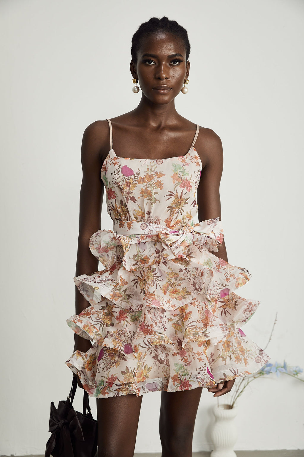 Camille çiçek mini elbise