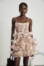 Camille çiçek mini elbise