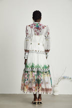 Gaëlle fırfır midi elbise