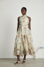 Manon desenli midi elbise