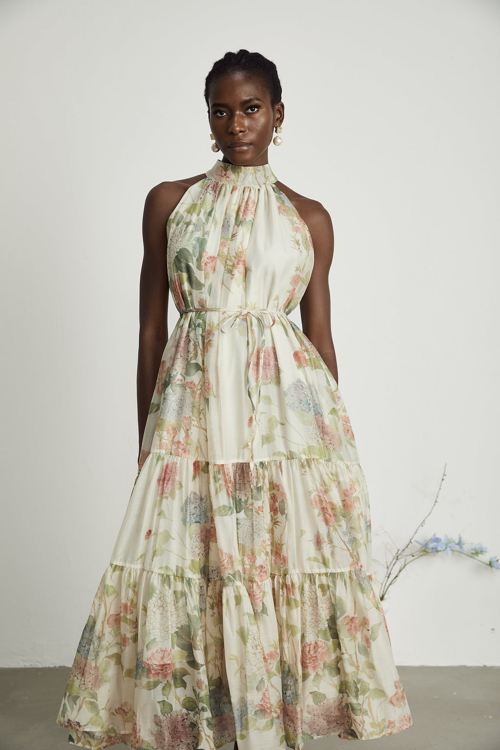 Manon desenli midi elbise