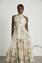 Manon desenli midi elbise