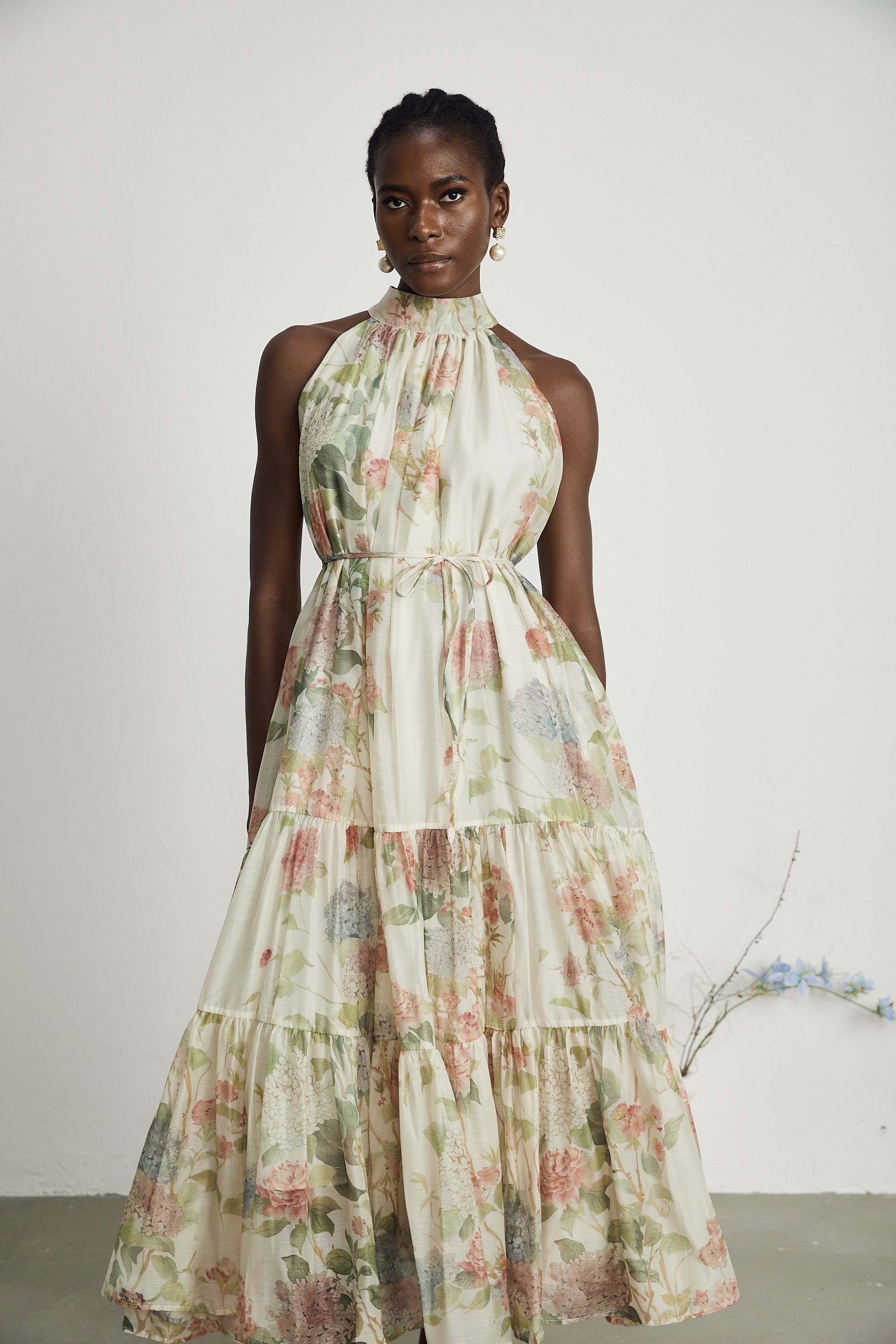 Manon desenli midi elbise