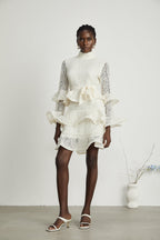 Pénélope dantel mini elbise