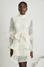 Pénélope dantel mini elbise