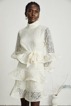 Pénélope dantel mini elbise