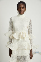 Pénélope dantel mini elbise