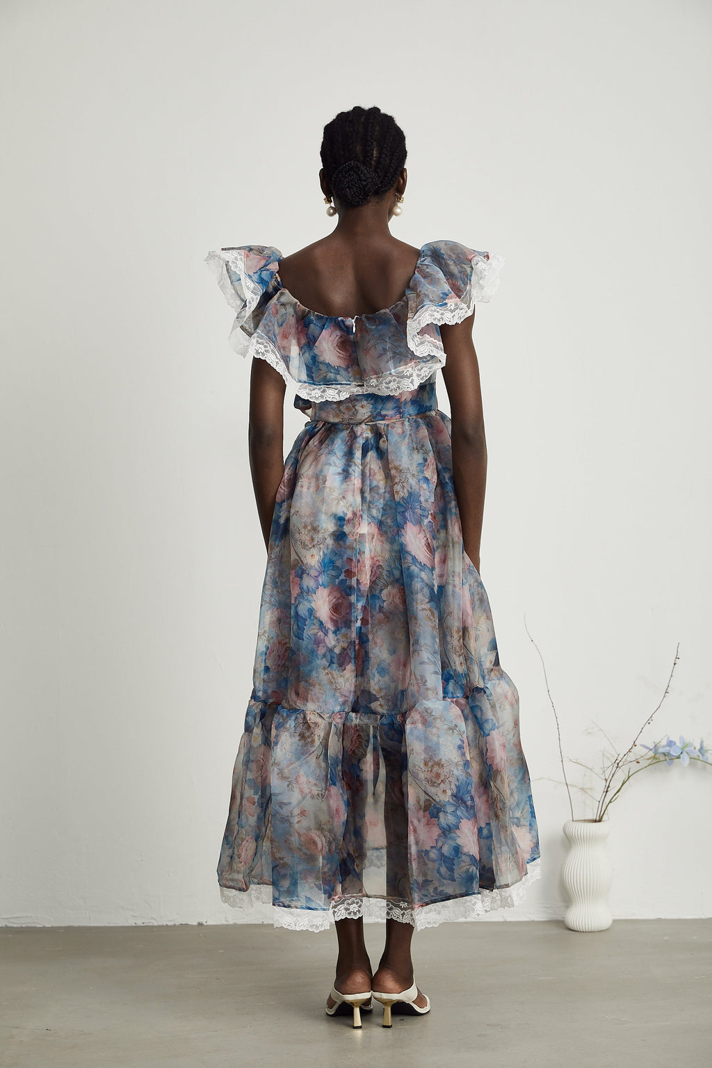 Suzette dantel midi elbise