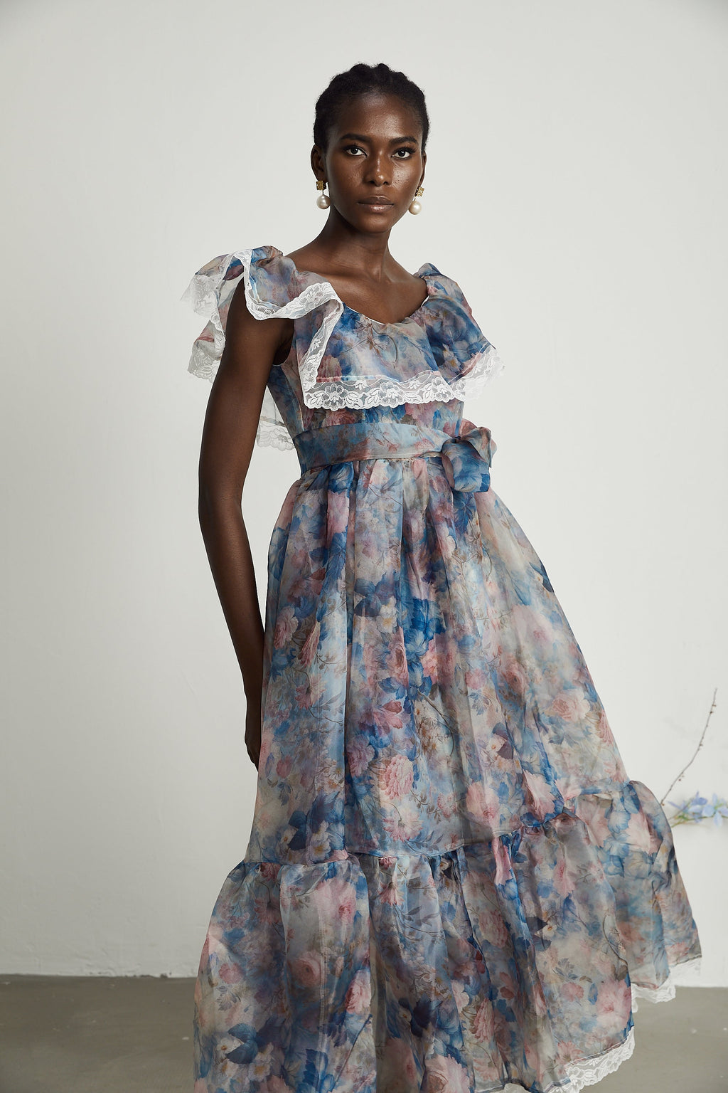 Suzette dantel midi elbise