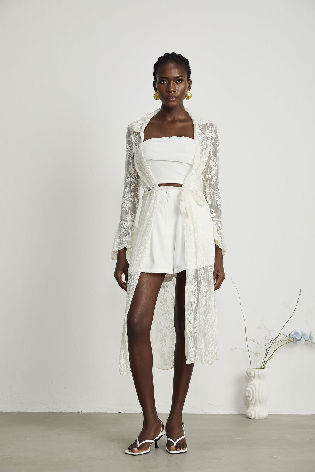 Marcella güpür uzun hırka