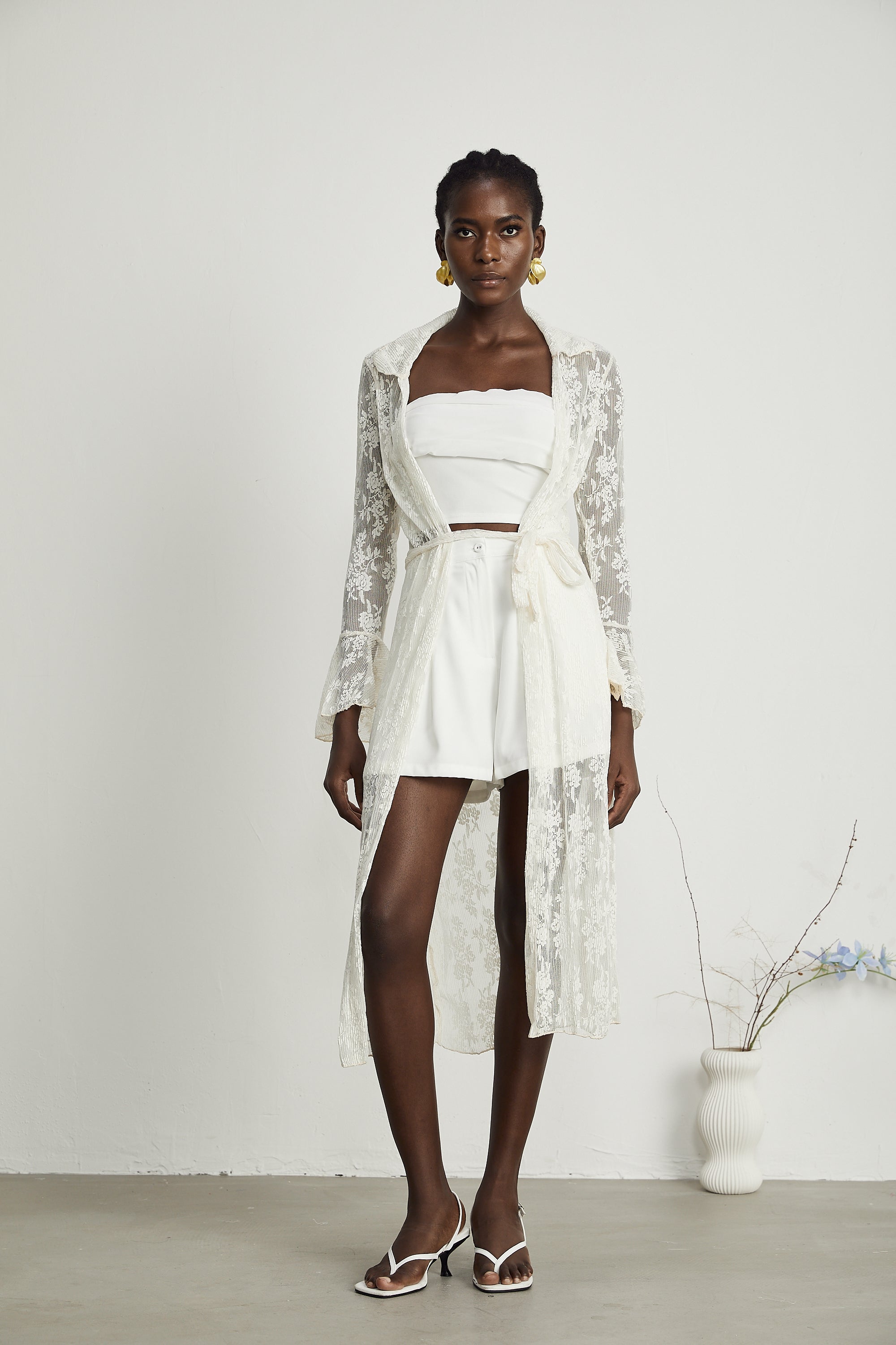 Marcella güpür uzun hırka