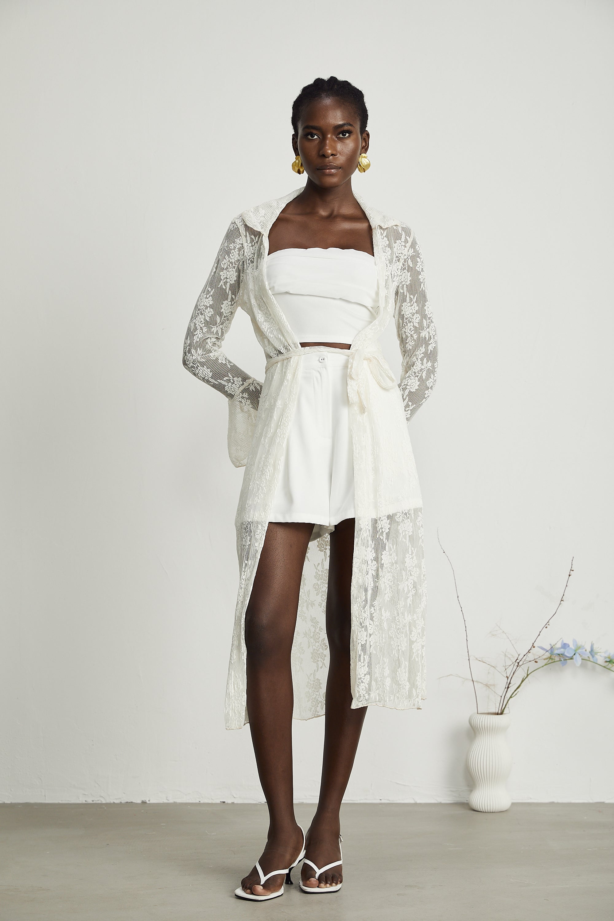 Marcella güpür uzun hırka