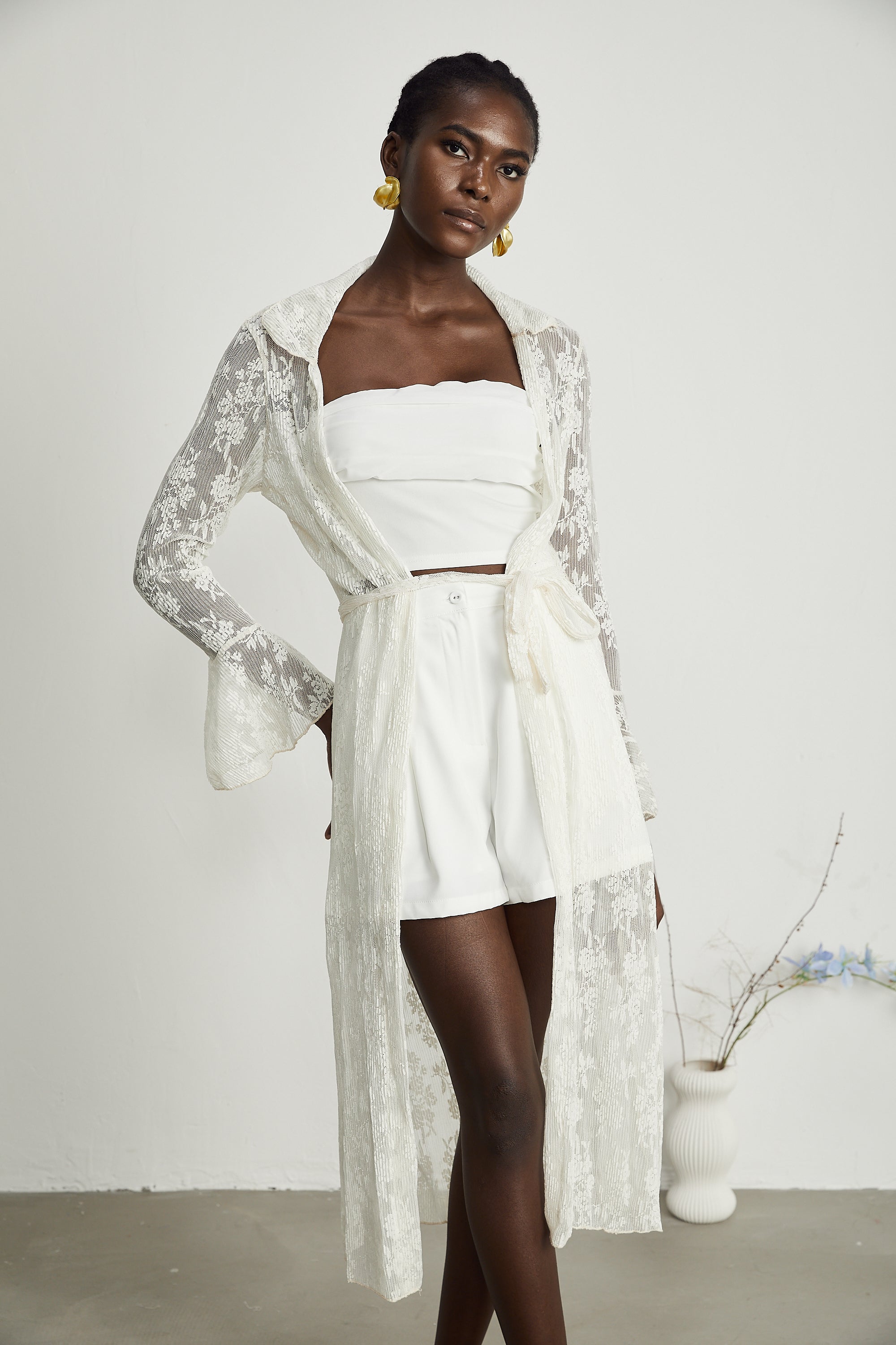 Marcella güpür uzun hırka