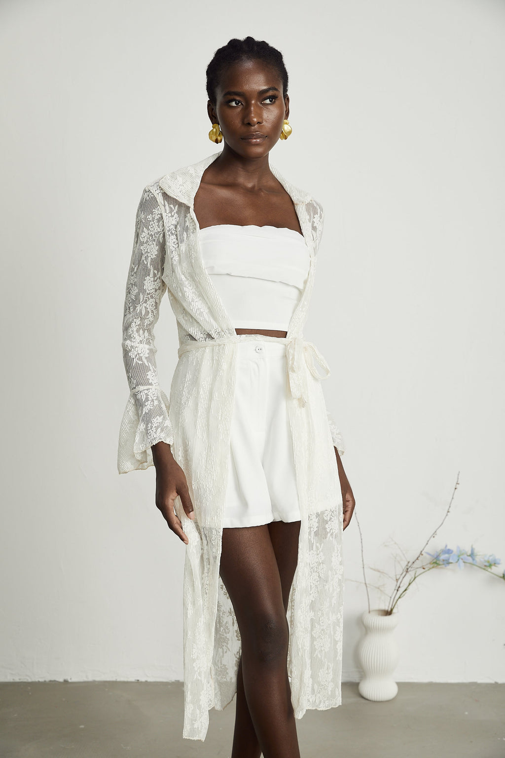 Marcella güpür uzun hırka