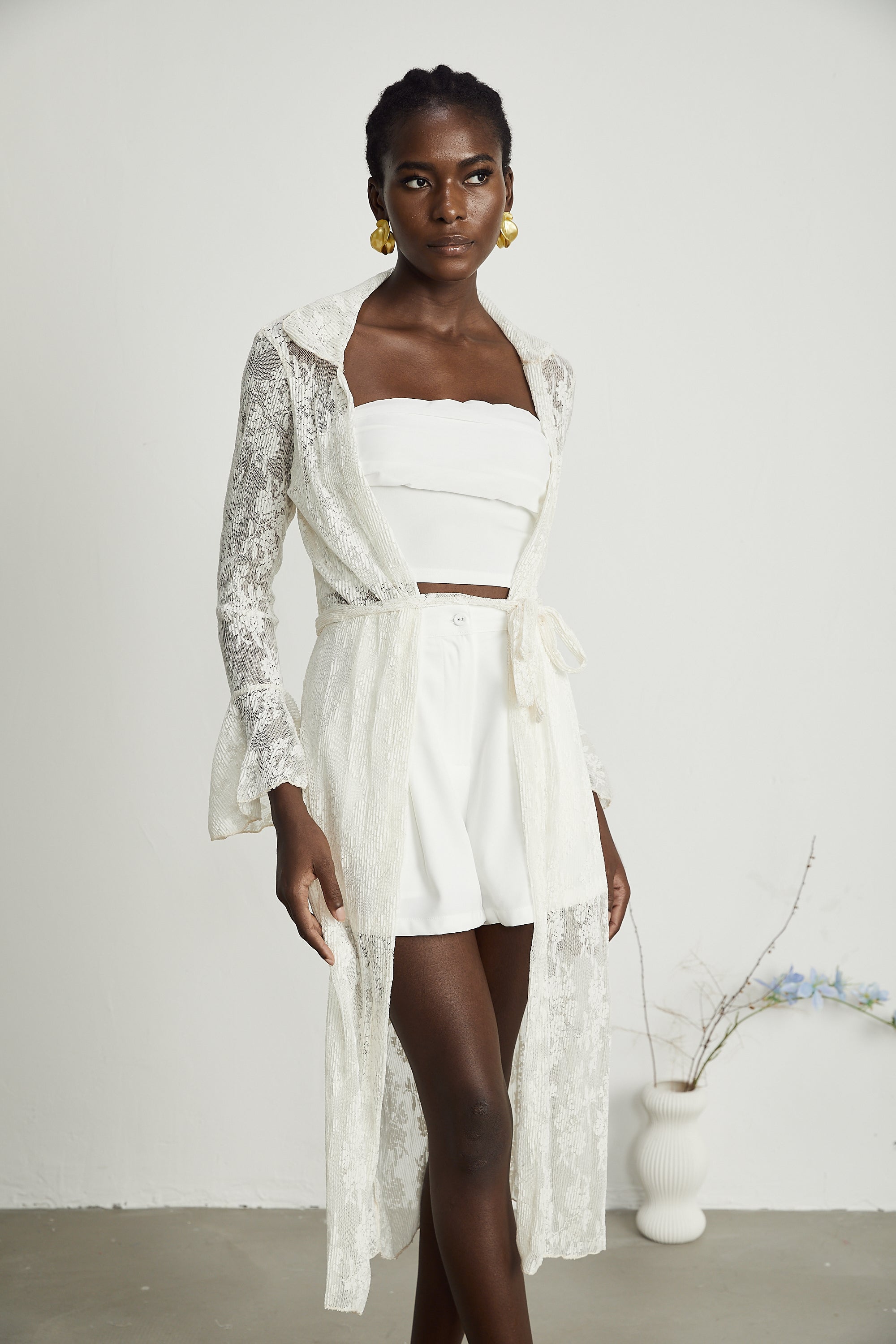 Marcella güpür uzun hırka