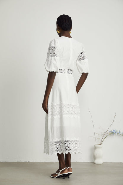 Louise dantel midi elbise