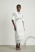 Louise dantel midi elbise