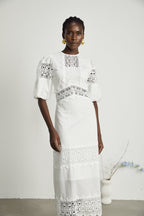 Louise dantel midi elbise