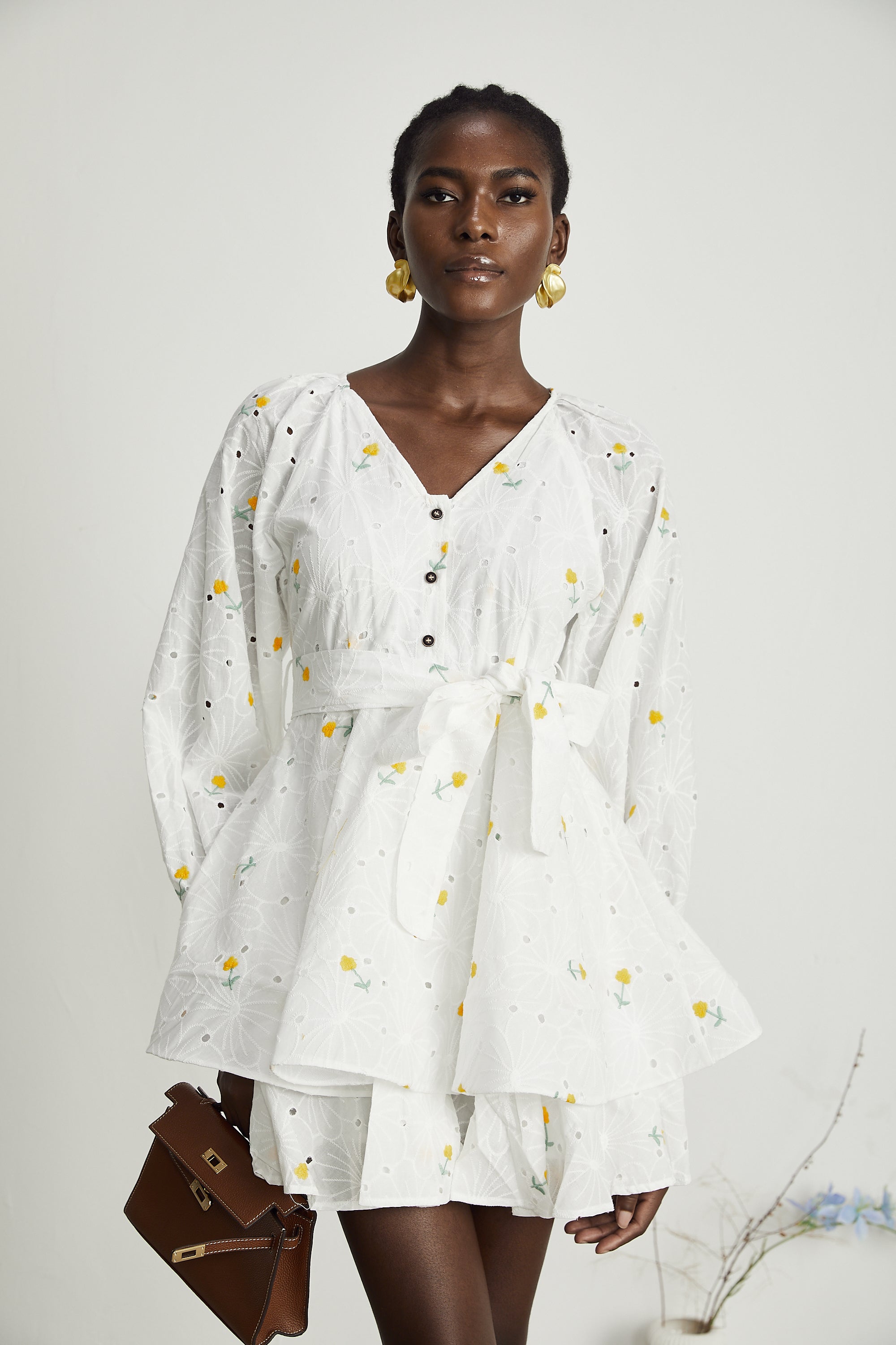 Naia çiçek mini elbise