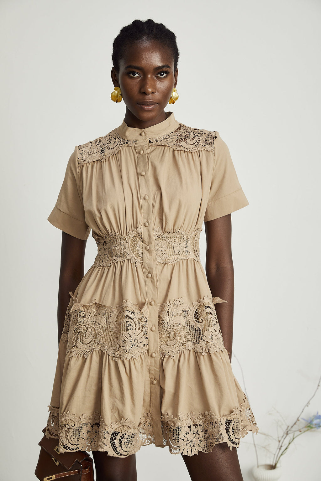 Elinor dantel mini elbise