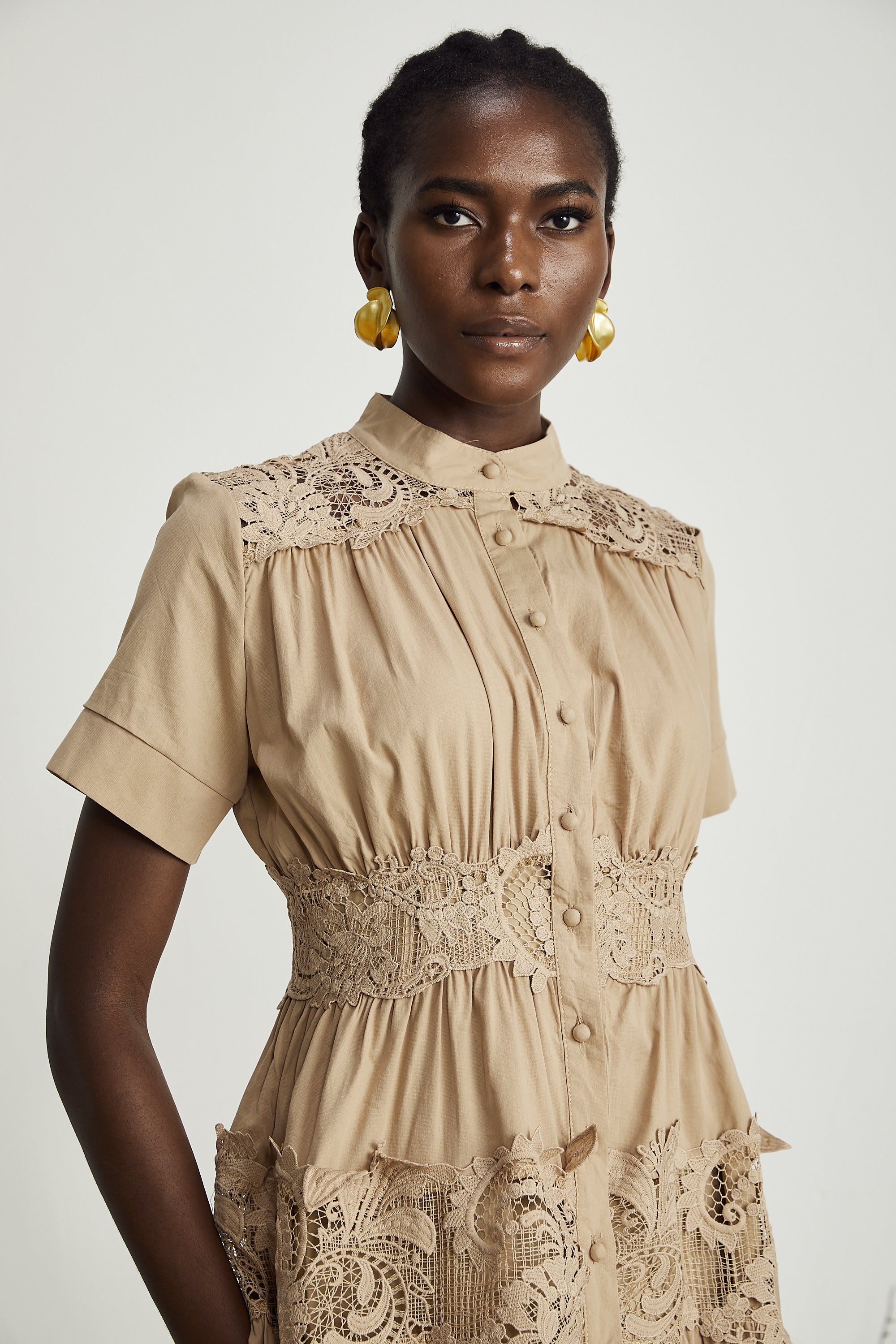 Elinor dantel mini elbise