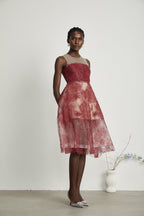 Juana süslemeli midi elbise