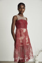 Juana süslemeli midi elbise