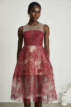 Juana süslemeli midi elbise