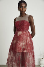 Juana süslemeli midi elbise