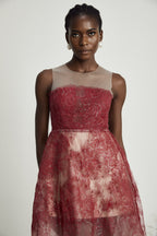 Juana süslemeli midi elbise