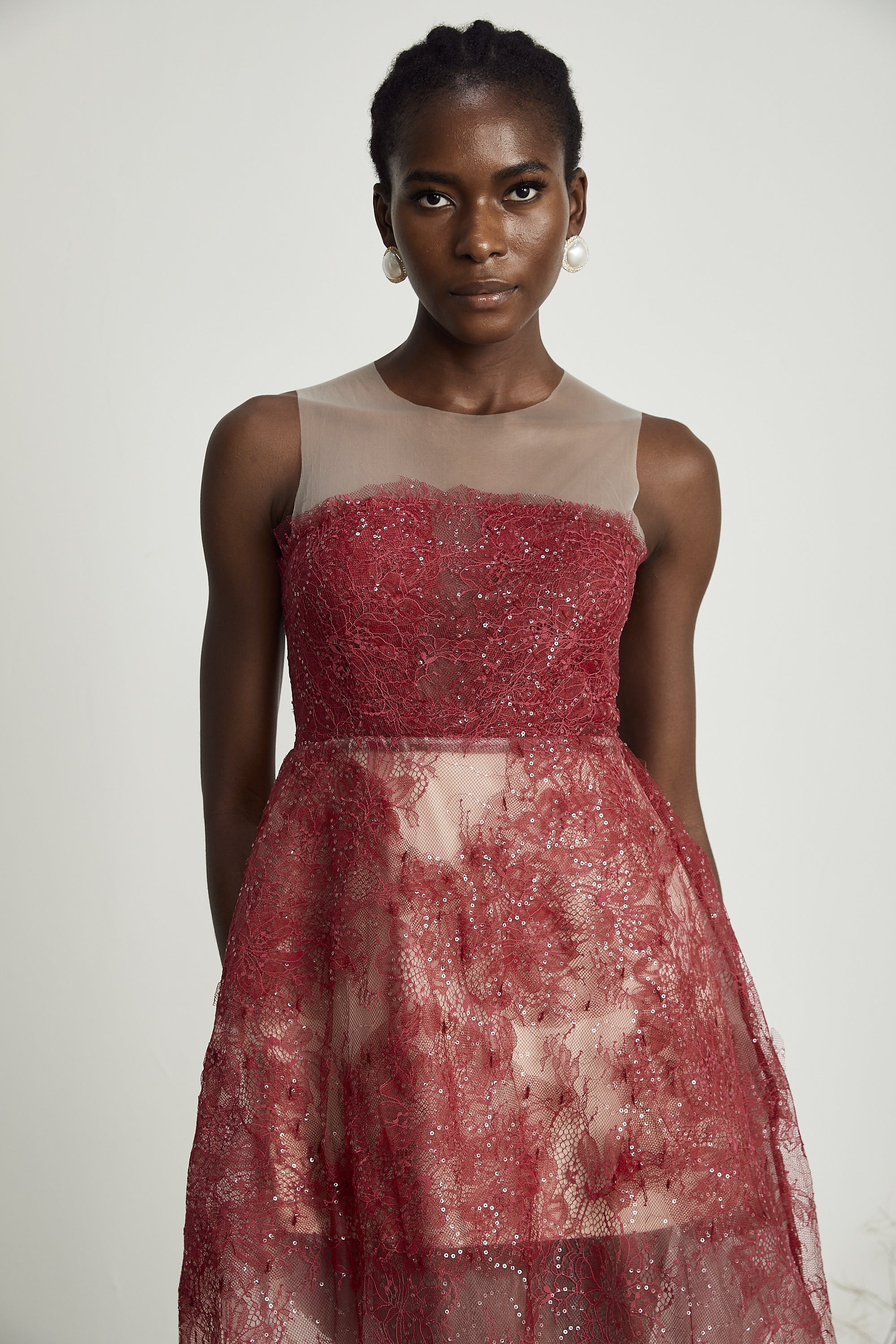 Juana süslemeli midi elbise