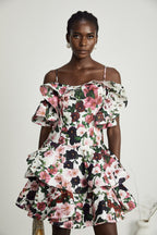 Marilyn fırfırlı mini elbise