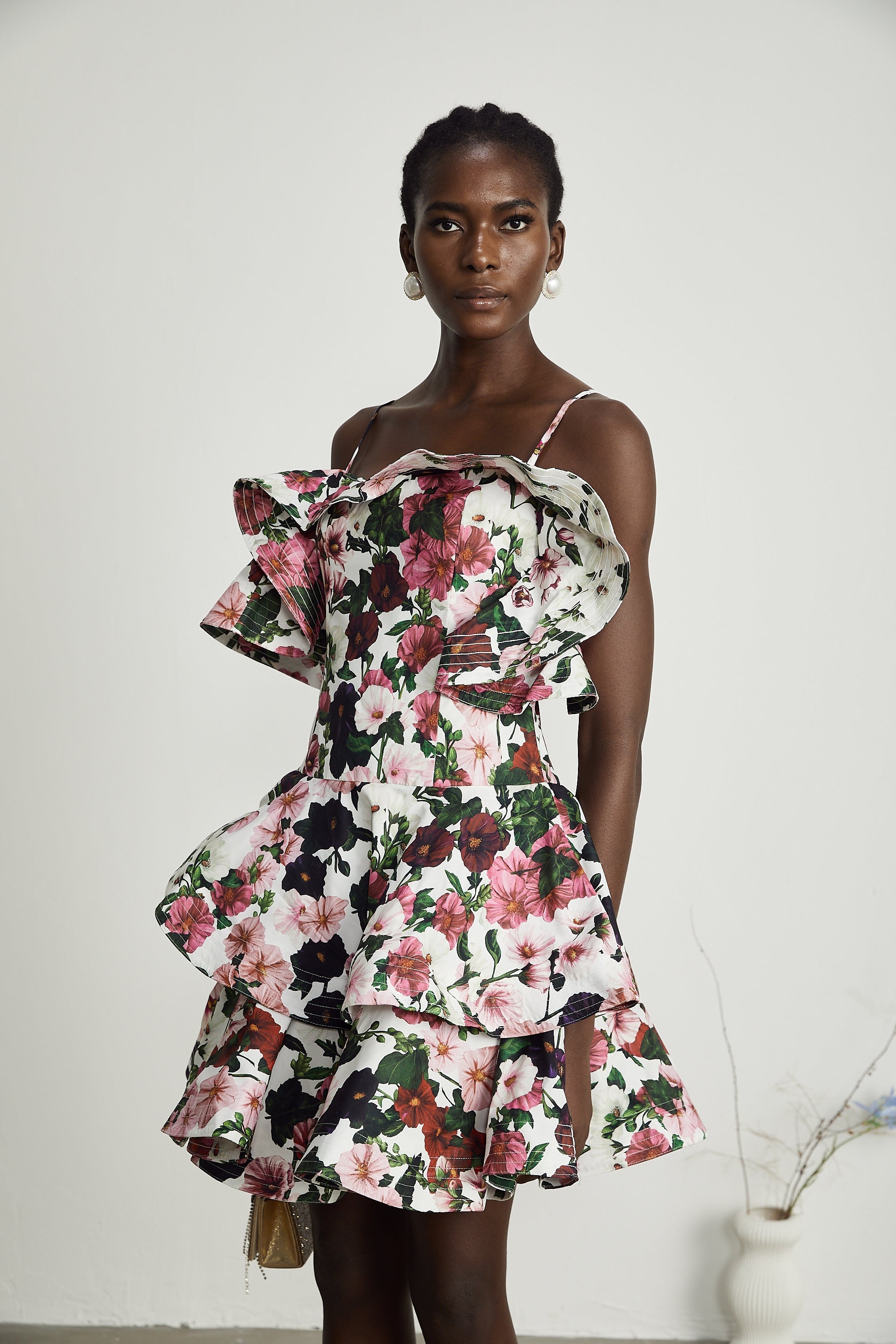 Marilyn fırfırlı mini elbise