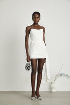 Fleur pile mini elbise