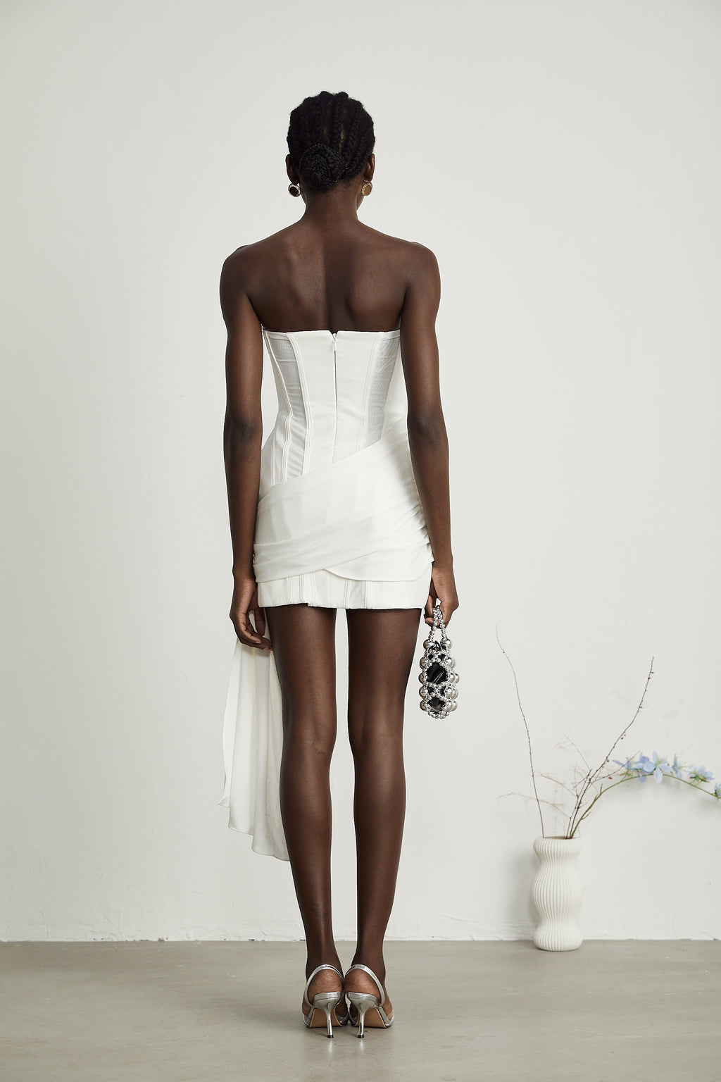 Fleur pile mini elbise