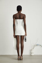 Fleur pile mini elbise