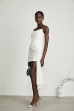 Fleur pile mini elbise