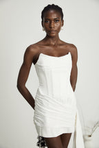 Fleur pile mini elbise