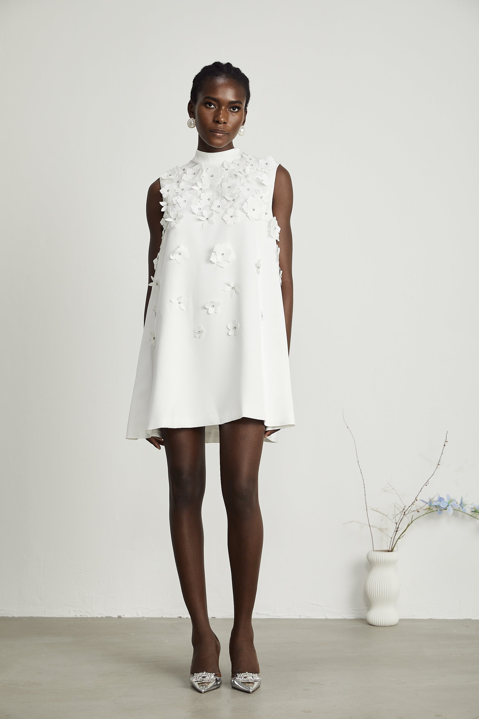 Genevieve çiçek mini elbise