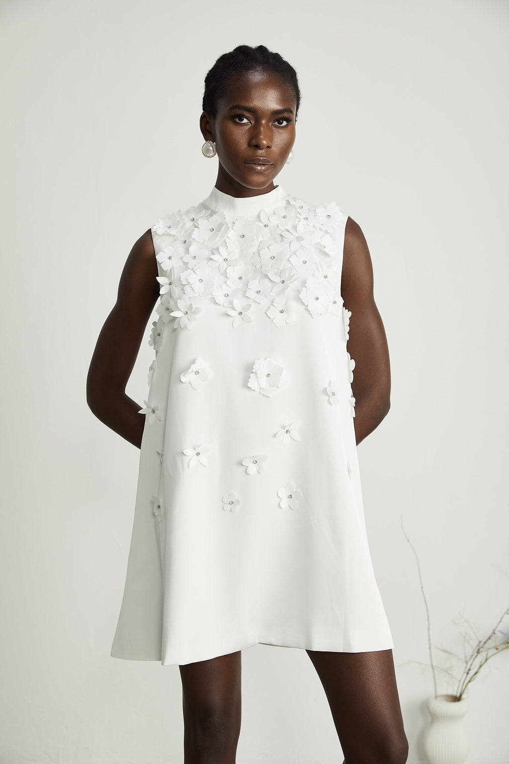 Genevieve çiçek mini elbise