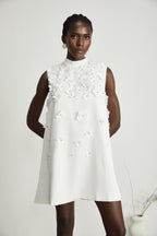 Genevieve çiçek mini elbise