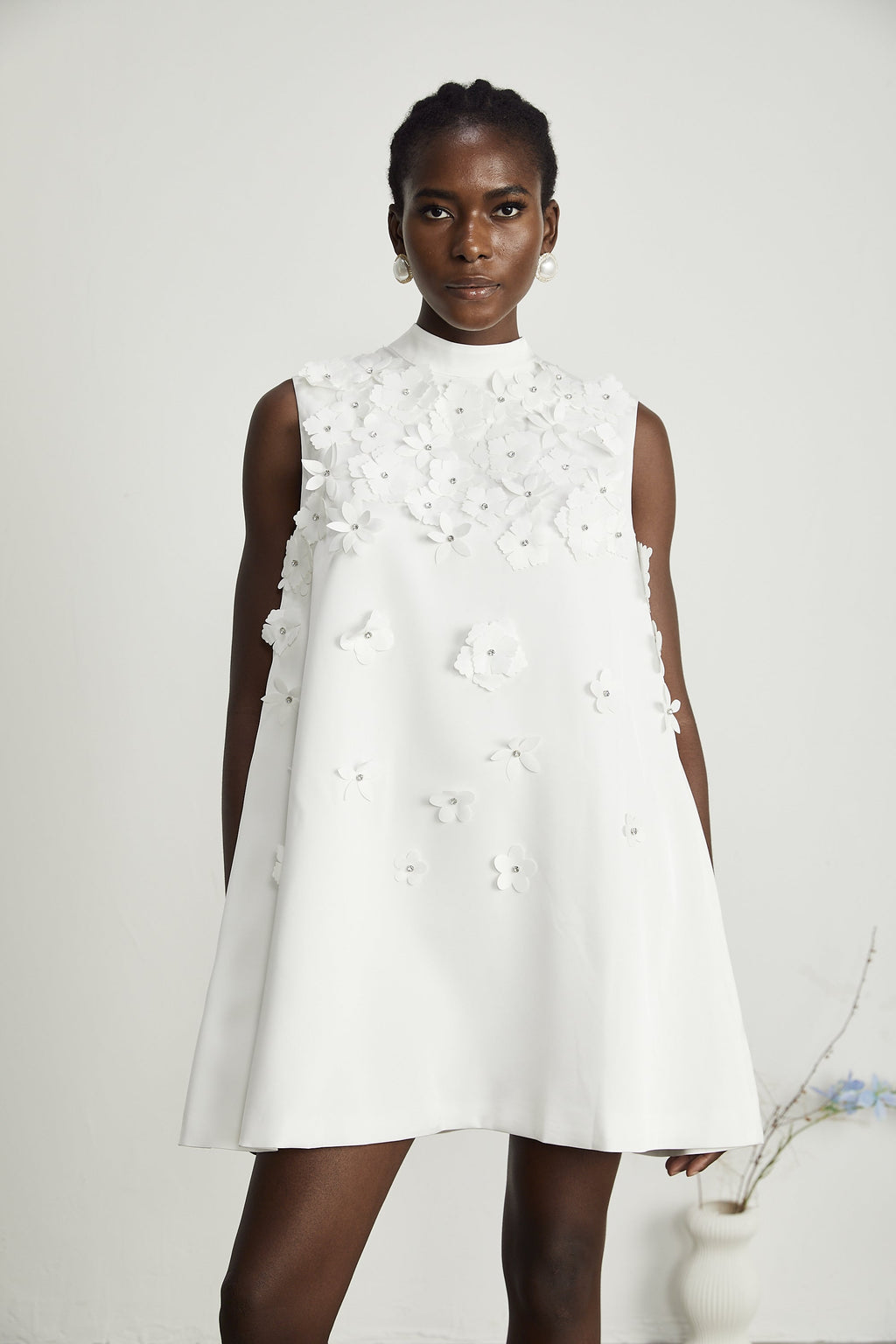 Genevieve çiçek mini elbise