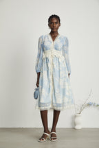 Ondine dantel midi elbise