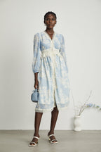 Ondine dantel midi elbise