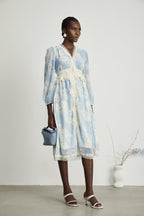 Ondine dantel midi elbise