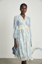 Ondine dantel midi elbise