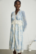 Ondine dantel midi elbise