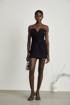 Sophie ince çizgili mini elbise